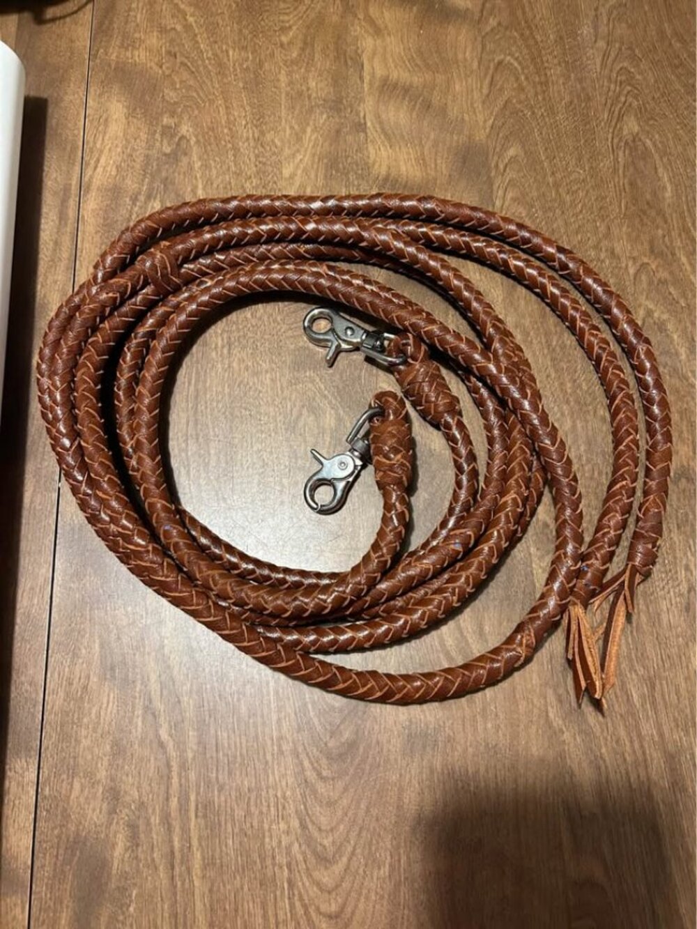 8 ft. Braided Split Reins- Round  Mahogany